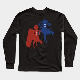 BOFURI Maple and Sally : Anime Characters Figure in Silhouette Design with Her Japanese Name Long Sleeve T-Shirt